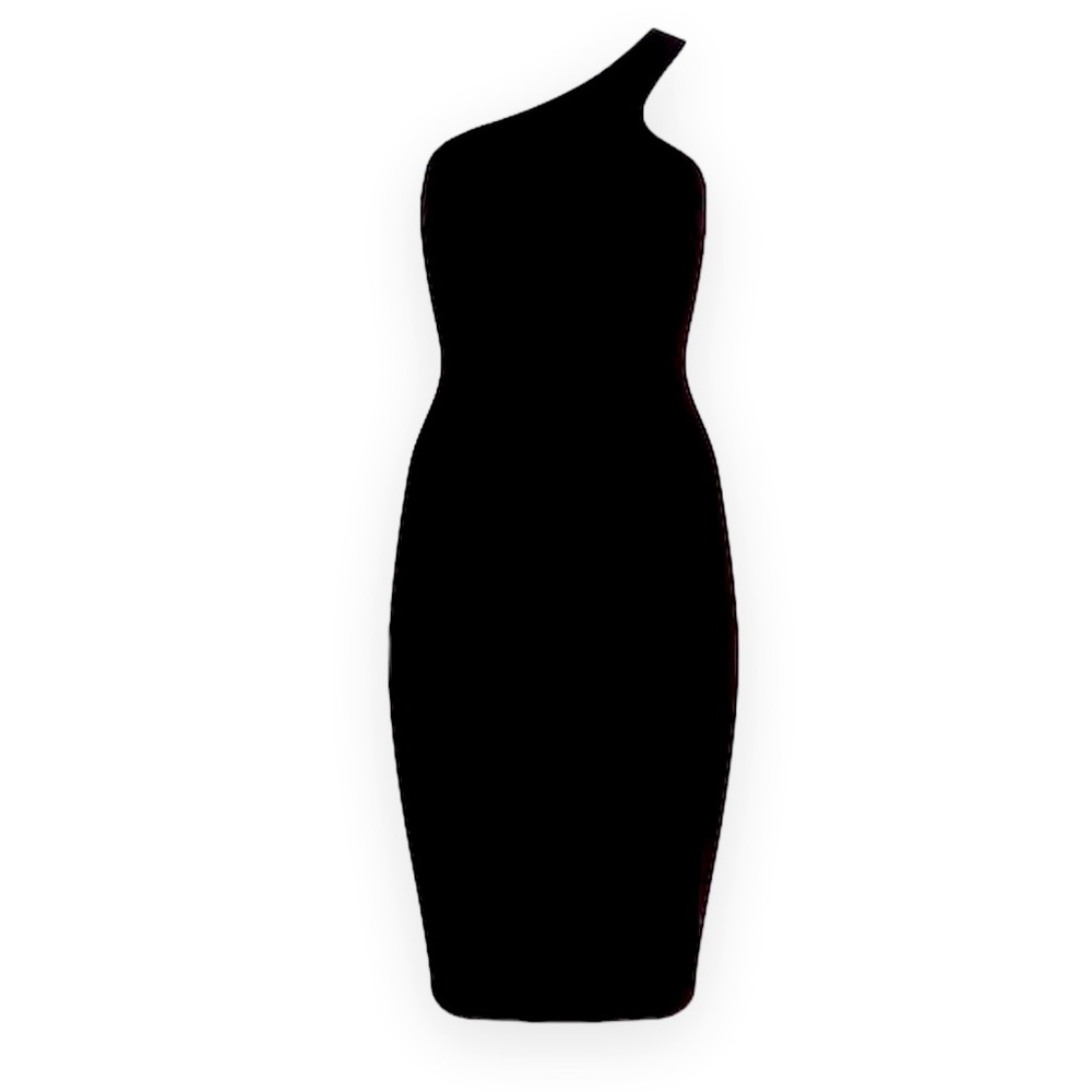 EXPRESS Black Body Contour One Shoulder Sheath Dress M NWT